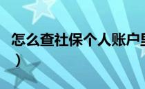 怎么查社保个人账户里有多少钱（怎么查社保）