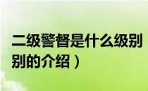 二级警督是什么级别（关于二级警督是什么级别的介绍）