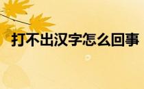 打不出汉字怎么回事（打不出汉字怎么办）