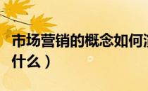 市场营销的概念如何演化（市场营销的概念是什么）