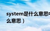 system是什么意思中文翻译（system是什么意思）