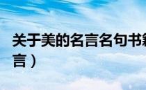 关于美的名言名句书籍文档（关于美的名人名言）