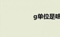 g单位是啥（g单位）