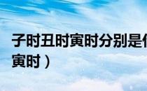 子时丑时寅时分别是什么时间几点（子时丑时寅时）