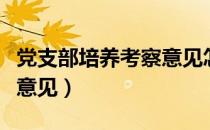 党支部培养考察意见怎么写（党支部培养考察意见）