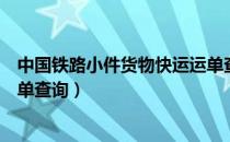 中国铁路小件货物快运运单查询（中国铁路小件货物快运运单查询）