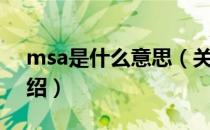 msa是什么意思（关于msa是什么意思的介绍）