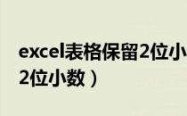 excel表格保留2位小数公式（excel表格保留2位小数）