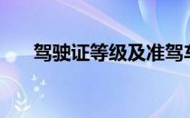 驾驶证等级及准驾车型（驾驶证等级）