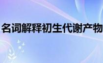 名词解释初生代谢产物（名词解释 初唐四杰）