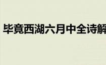 毕竟西湖六月中全诗解释（毕竟西湖六月中）