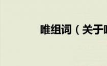 唯组词（关于唯组词的介绍）