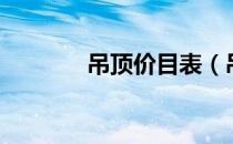 吊顶价目表（吊顶价格人工）