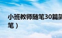 小班教师随笔30篇简短100字（小班教师随笔）