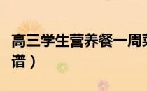 高三学生营养餐一周菜谱（高三学生营养餐食谱）