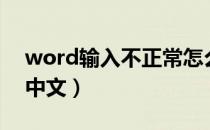 word输入不正常怎么回事（word输入不了中文）