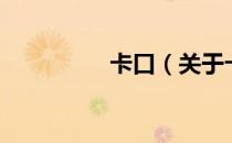 卡口（关于卡口的介绍）