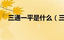 三通一平是什么（三通一平是什么意思）