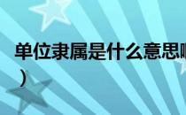 单位隶属是什么意思啊（单位隶属是什么意思）