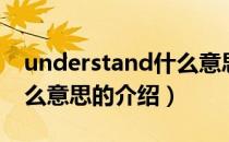 understand什么意思（关于understand什么意思的介绍）