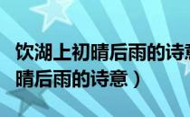 饮湖上初晴后雨的诗意是什么意思（饮湖上初晴后雨的诗意）