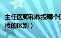 主任医师和教授哪个医术好点（主任医师和教授的区别）