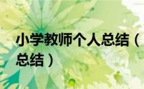 小学教师个人总结（2018小学教师年度工作总结）