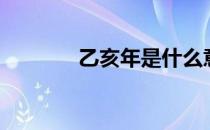 乙亥年是什么意思（乙亥年）