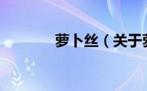 萝卜丝（关于萝卜丝的介绍）