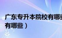 广东专升本院校有哪些公办（广东专升本院校有哪些）