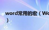 word常用的宏（Word里的宏是干什么用的）
