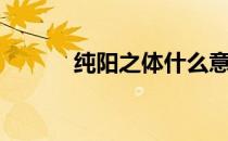 纯阳之体什么意思（纯阳之体）