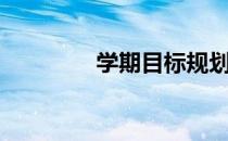 学期目标规划（学期目标）