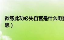 欲练此功必先自宫是什么电影（欲练此功必先自宫是什么意思）