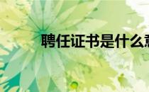聘任证书是什么意思（聘任证书）