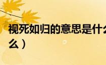 视死如归的意思是什么（视死如归的意思是什么）