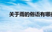 关于雨的俗语有哪些（关于雨的俗语）