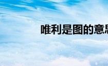 唯利是图的意思（唯利是图）