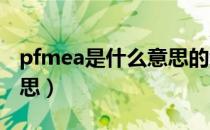 pfmea是什么意思的缩写（PFMEA是什么意思）