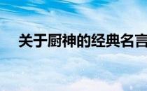 关于厨神的经典名言（关于厨神电视剧）