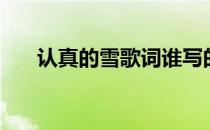 认真的雪歌词谁写的（认真的雪歌词）