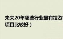 未来20年哪些行业最有投资前景（未来10 20年内投资哪些项目比较好）