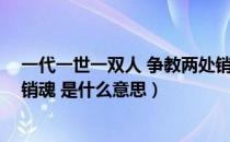 一代一世一双人 争教两处销魂（一生一代一双人 争教两处销魂 是什么意思）