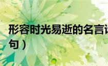 形容时光易逝的名言诗句（形容时光易逝的诗句）