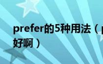 prefer的5种用法（prefer的用法 越详细越好啊）