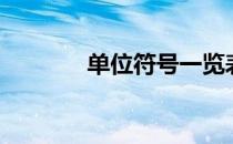 单位符号一览表（单位符号）