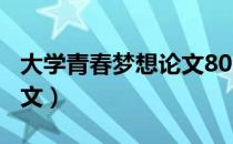 大学青春梦想论文800字（大学生青春梦想论文）