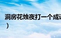 洞房花烛夜打一个成语（洞房花烛夜打一饮料）