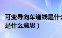 可变导向车道线是什么图片（可变导向车道线是什么意思）