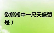 欲剪湘中一尺天盛赞（欲剪湘中一尺天赞美的是）